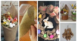A piece of burlap can be used to create beautiful decorations for the spring months