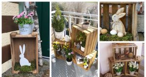 They took a wooden box and made it into a stunning spring decoration – Decorations that you just put in front of the door