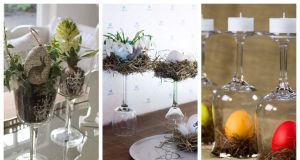 Take an ordinary wine glass and turn it upside down – Amazing inspirations for cheap spring decorations