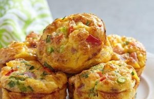 Moist egg muffins that serve as a hot breakfast, snack or snack