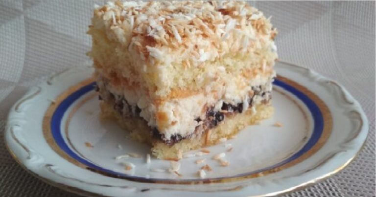 Delicious dessert with coconut and the popular jam – everyone loves it