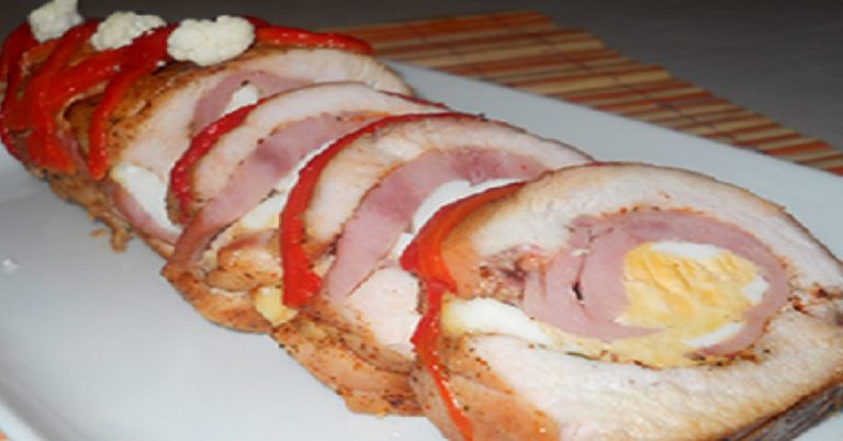 Delicious chicken roulade with delicious filling – Simple and very tasty