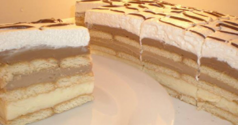 Delicious no-bake cake with custard – a great complement to afternoon coffee