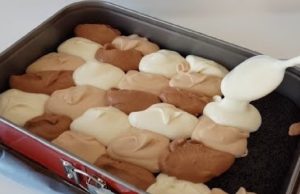 A very tasty cake with three types of cream – an incredible delicacy that will melt on your tongue!