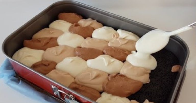 A very tasty cake with three types of cream – an incredible delicacy that will melt on your tongue!