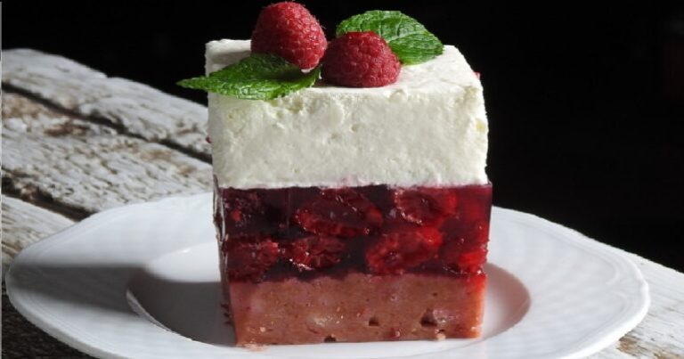 Raspberry dessert with quick preparation and no baking