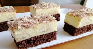 You will immediately love this delicious cake with nut cream and bananas