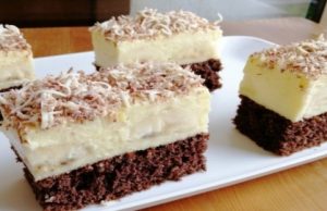 You will immediately love this delicious cake with nut cream and bananas