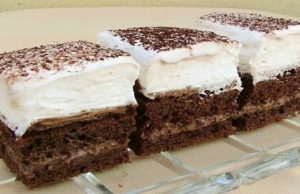 Chocolate cake with whipped cream, which you will enjoy – recommended