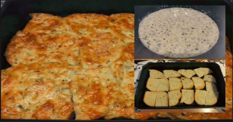Tired of plain bread in an egg? Just put the slices on a baking sheet and pour the garlic mixture over them