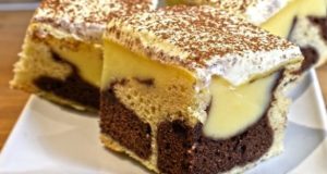 Delicious cake with delicious vanilla cream, which surpasses even the cakes from the pastry shop in taste