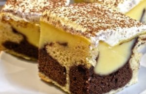 Delicious cake with delicious vanilla cream, which surpasses even the cakes from the pastry shop in taste