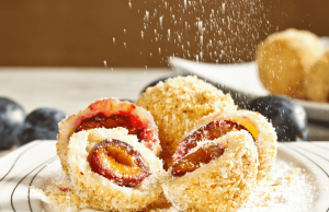 Traditional plum balls from potato dough – like from grandma