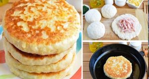 Delicious kefir pancakes filled with ham and cheese – Inspiration for breakfast or dinner!