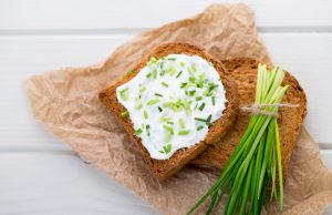 Homemade cottage cheese spread with spring onions