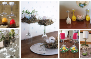 Just turn the bottom up and you have a beautiful spring decoration – Wine glass decoration