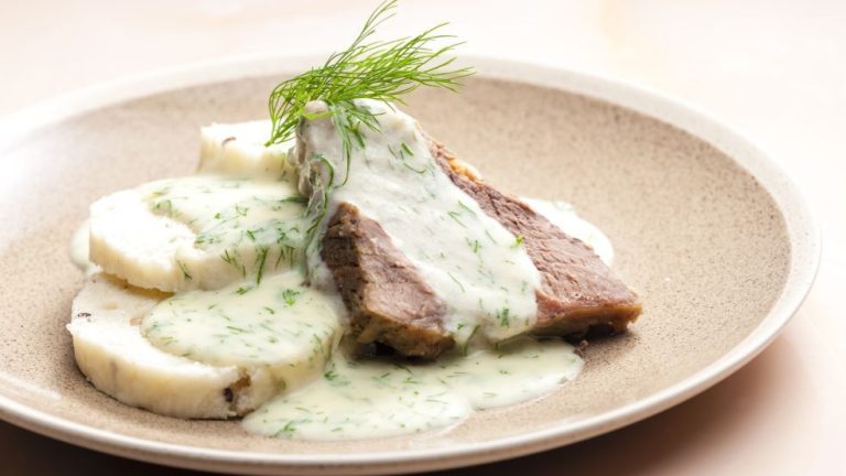 Classic traditional dill sauce with boiled beef!