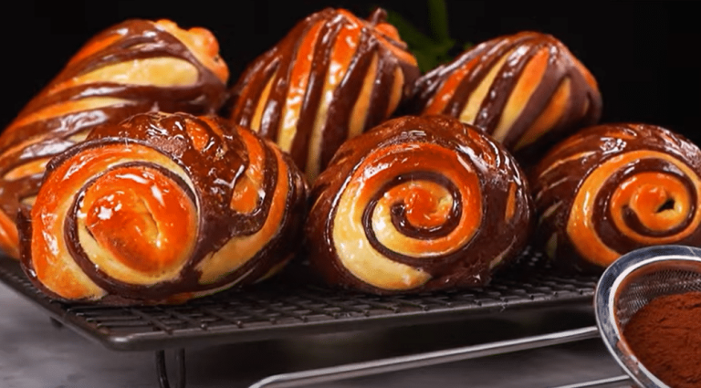 Fantastic two-tone chocolate filled buns that the whole family will love!