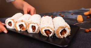 Fantastic coconut rolls filled with sponge cake – Try this goodness!