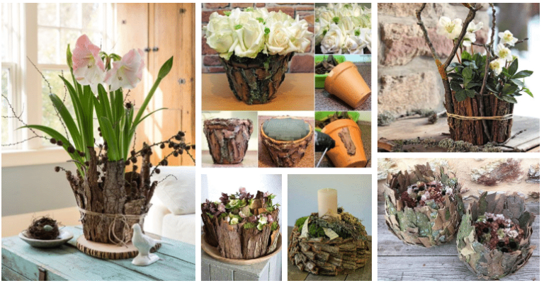 Inspiration for beautiful spring creations: use ordinary bark!