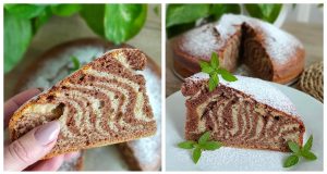 Simple yet very tasty Zebra cake – a great complement to a cup of coffee