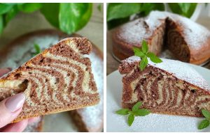 Simple yet very tasty Zebra cake – a great complement to a cup of coffee