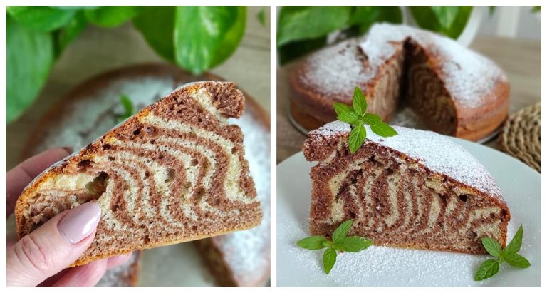 Simple yet very tasty Zebra cake – a great complement to a cup of coffee