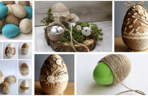 A simple way to beautify Easter eggs in an original way: use ordinary string!