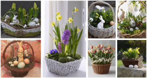 Magical spring decorations: the basis is a simple wicker basket!