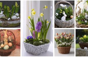 Magical spring decorations: the basis is a simple wicker basket!