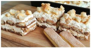 A light, no-bake dessert made from long sponge cakes – ready in 15 minutes