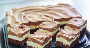 Incredibly delicious chocolate dessert with tasty cream
