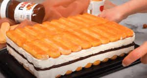 Biscuit cuts with divine cream cream – Everyone in our house loved this dessert immediately!