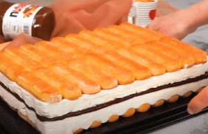 Biscuit cuts with divine cream cream – Everyone in our house loved this dessert immediately!