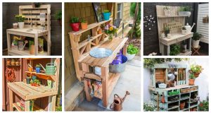 Build a garden table from wooden pallets for order and comfort in the garden