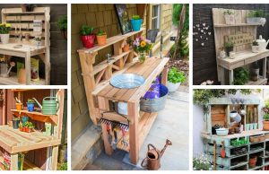 Build a garden table from wooden pallets for order and comfort in the garden