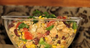 A great recipe for healthy FIT chicken salad with corn and beans without mayonnaise – an excellent choice