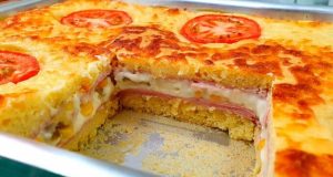 Savoury cake with ham, tomato and cheese – it is very easy to prepare and has a delicious taste