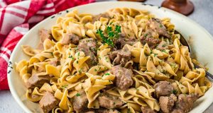 Beef Stroganoff with pasta – this simple recipe can be mastered even by a beginner cook