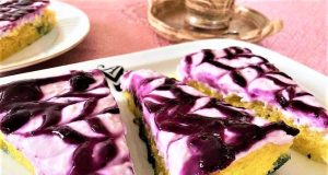 The best blueberry slices with cream and cottage cheese you’ve ever had!