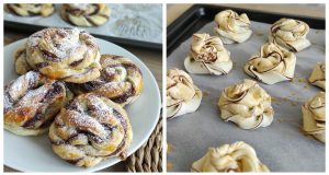 Delicious chocolate puff pastry flowers – not only for children, but also for hungry adults
