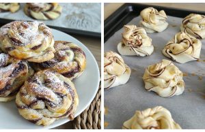 Delicious chocolate puff pastry flowers – not only for children, but also for hungry adults