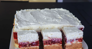 Delicious dessert with fruit, chocolate and cream – recommended