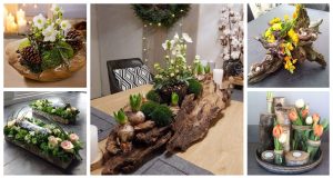 Decorate your spring table originally this year – decorations made from an old stump or log
