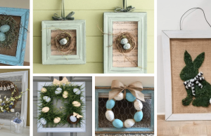 We took an ordinary frame from an old painting and made it into a beautiful Easter decoration!