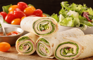Tortilla with ham, emmental and mustard dressing – simple and highly addictive!