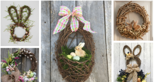 No plastic and polystyrene! Make this beautiful spring decoration with a natural base