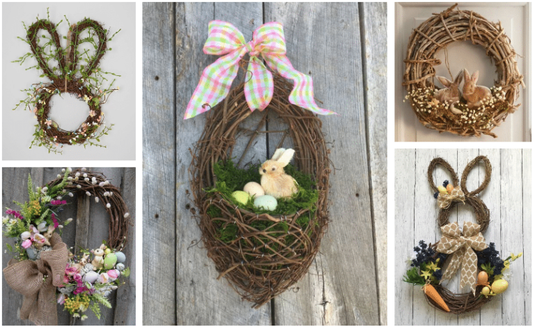 No plastic and polystyrene! Make this beautiful spring decoration with a natural base