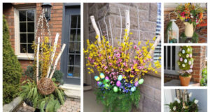 Decorations made from tall pots that just need to be placed in front of the door