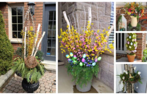 Decorations made from tall pots that just need to be placed in front of the door